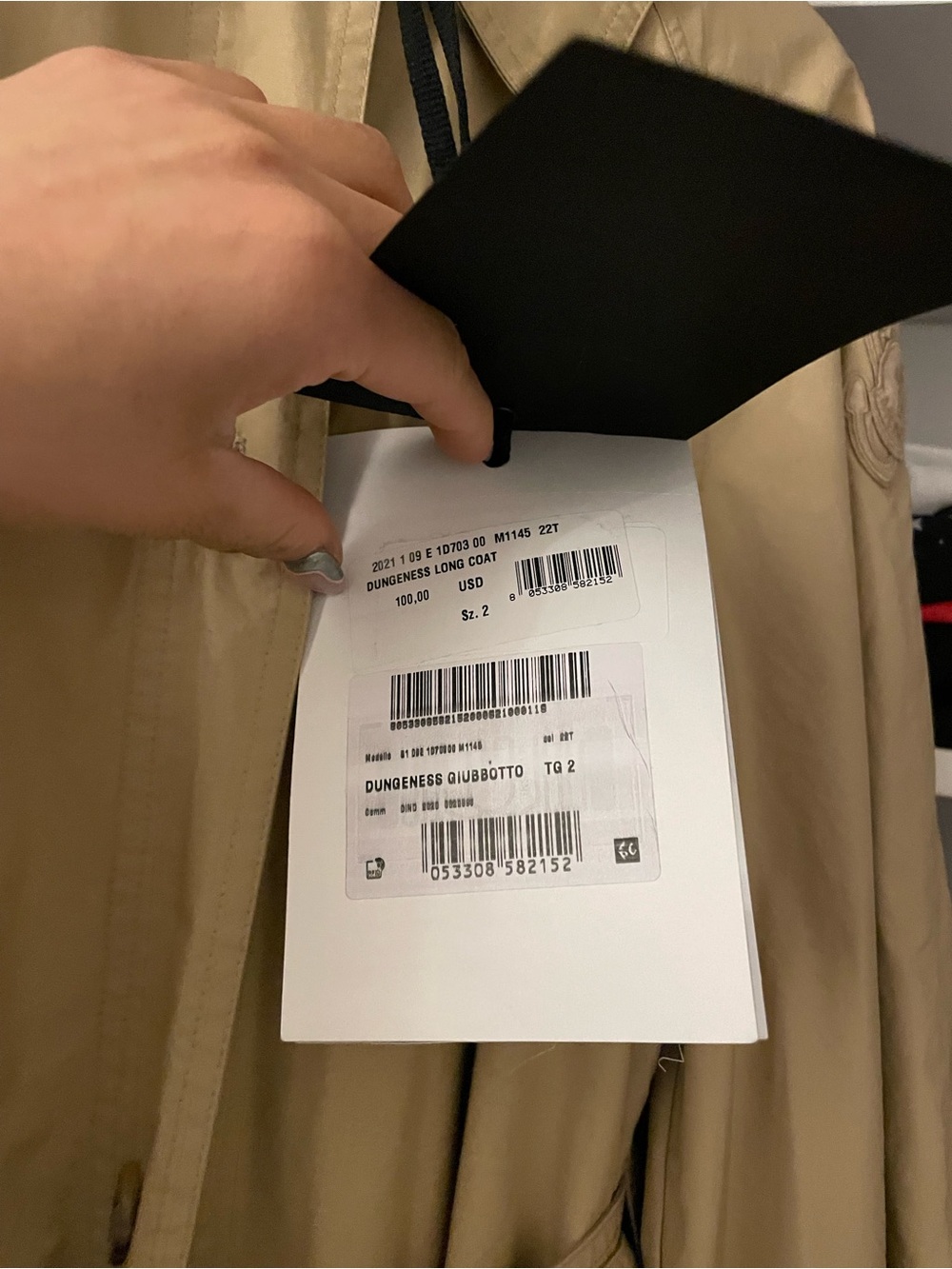 New Moncler Women’s Beige Trench Coat with Belt - Size 2 Dungeness Ling Coat - Picture 2 of 6